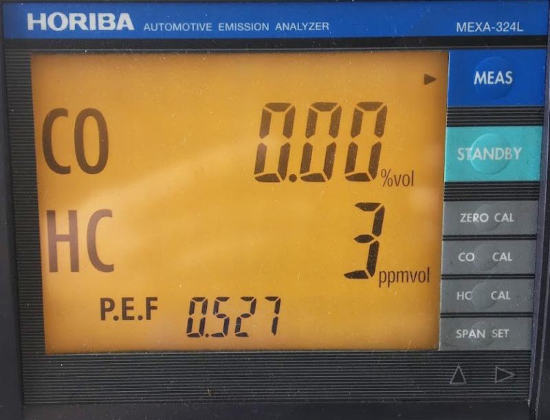 添加後排気ガス数値
CO 0.00％
HC 3ppm