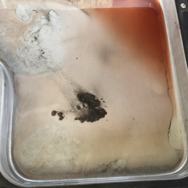 オイルパンにも鉄粉が溜まっていました。