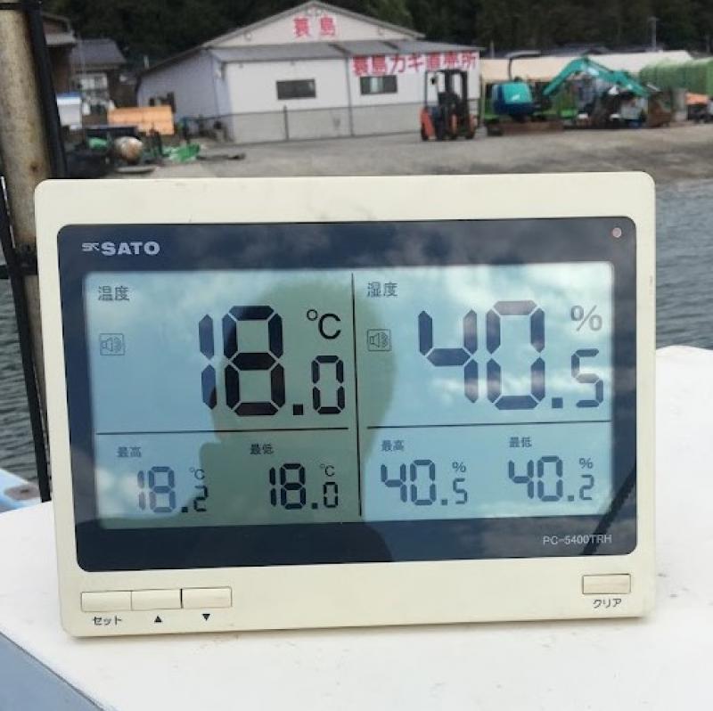 天候：くもり
気温：18.0℃
湿度：40.5%
大気圧：1020hpa