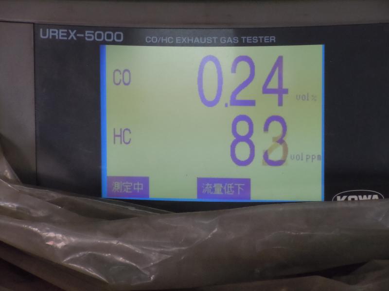 添加後（30分暖気）
CO     0.24％
HC　83ppm