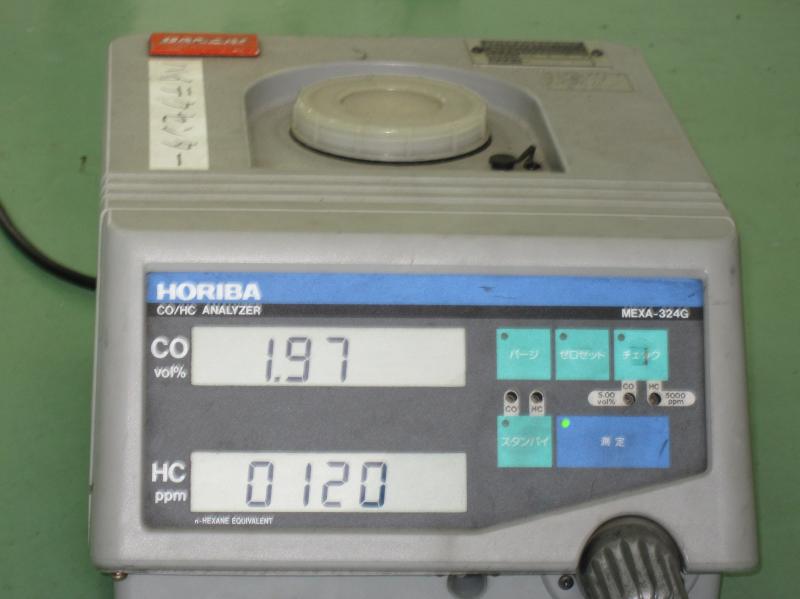 SOD-1添加後
CO　1.97％
HC　120ppm