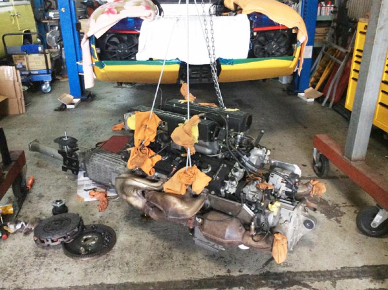 クラッチオーバーホール後のエンジン＆ミッション