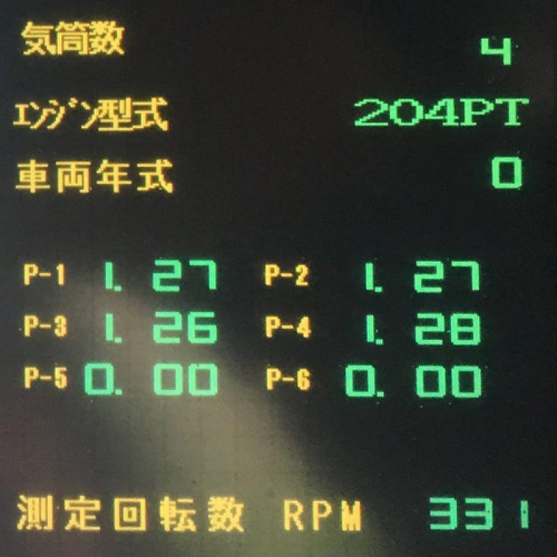 SOD-1Plus添加後測定値
4気筒平均圧縮比　1.27MPa
エンジンオイル交換後より、圧縮比1％上昇