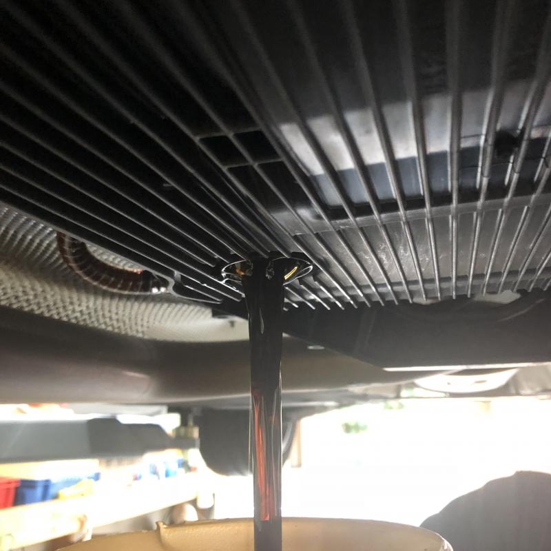 ドレンからフルードを排出します。