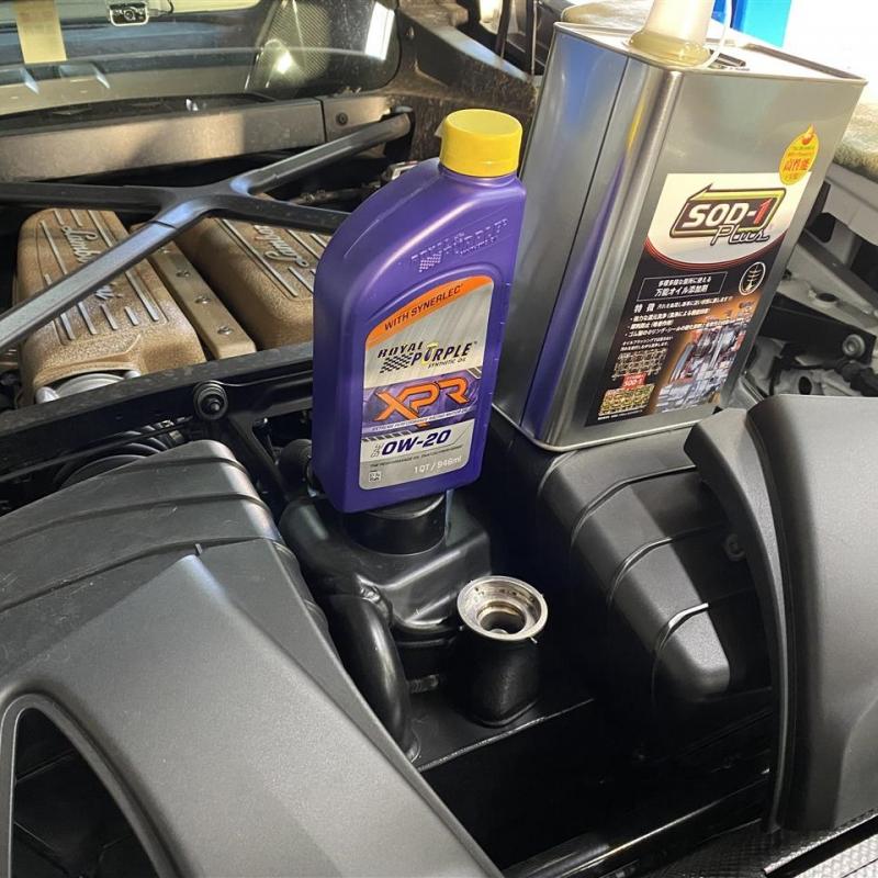 ＊ロイヤルパープルXPR 0W-20×7
＊エンジンオイルエレメント×1
＊SOD-1Plus（エンジンオイル施工分）800cc