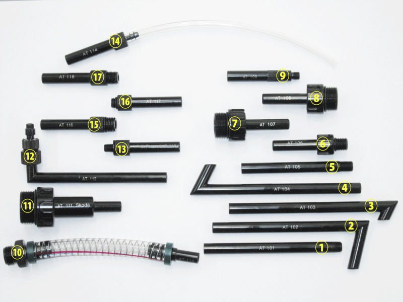 国産車・輸入車用アタッチメントセット（17個）で幅広い車種に対応可能！